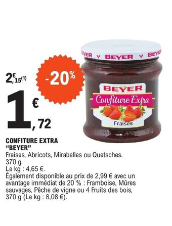 E.Leclerc CONFITURE EXTRA "BEYER" offre