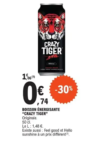 BOISSON ÉNERGISANTE "CRAZY TIGER"