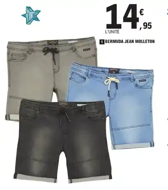 E.Leclerc BERMUDA JEAN MOLLETON offre