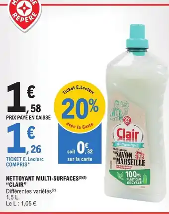 E.Leclerc NETTOYANT MULTI-SURFACES (³) (5) "CLAIR" offre