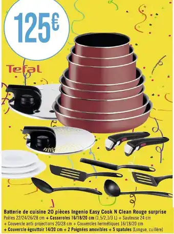 Géant Casino Batterie de cuisine 20 pièces Ingenio Easy Cook N Clean Rouge surprise offre