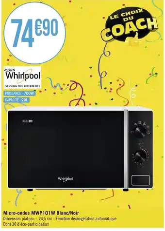 Géant Casino Micro-ondes MWP101W Blanc/Noir offre