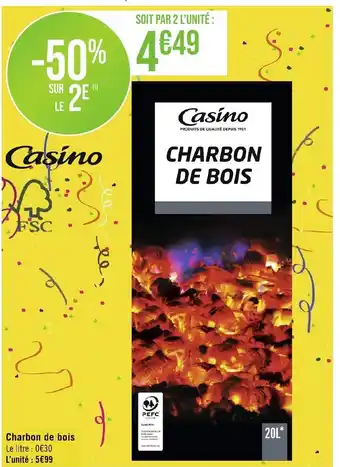 Géant Casino CHARBON DE BOIS offre