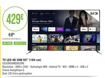 Géant Casino TV LED 4K UHD 65" (164 cm) offre