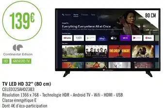 Géant Casino TV LED HD 32" (80 cm) offre