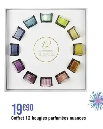 Géant Casino Coffret 12 bougies parfumées nuances offre