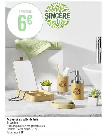 Géant Casino Accessoires salle de bain En bambou offre