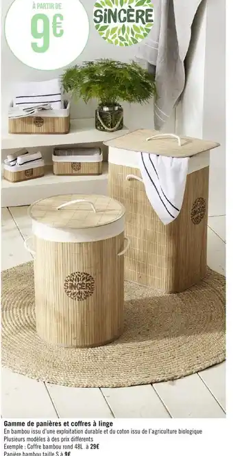 Géant Casino Gamme de panières et coffres à linge offre