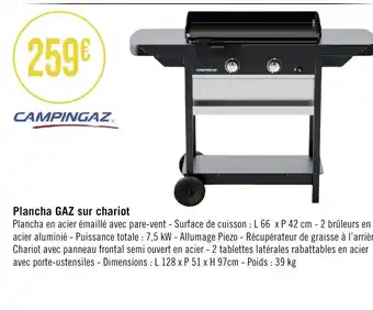 Géant Casino Plancha GAZ sur chariot offre