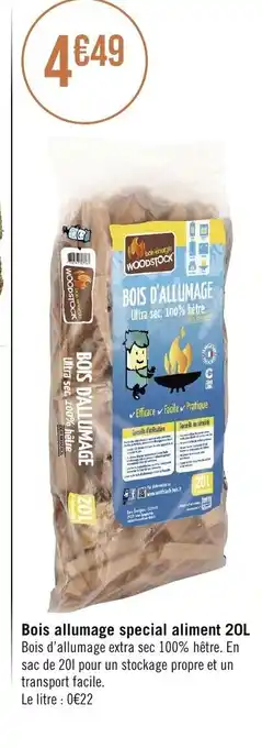 Bois allumage special aliment 20L