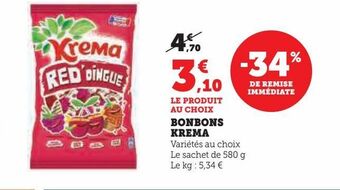 U Express Bonbons krema offre