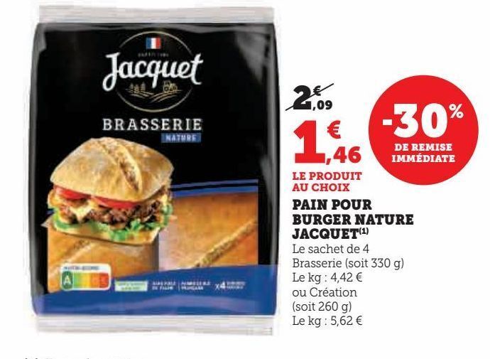 U Express Pain pour  burger nature  jacquet offre