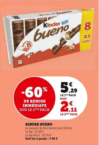 Super U KINDER BUENO offre