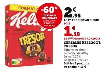 Super U CEREALES KELLOGG'S TRESOR offre