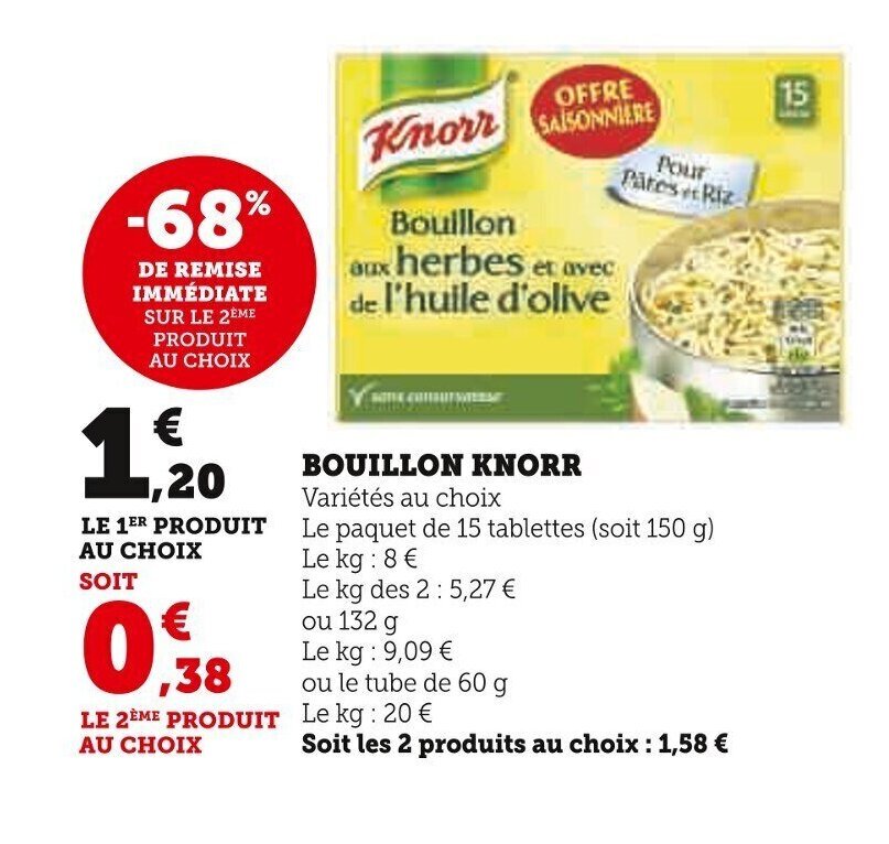 Promo BOUILLON KNORR chez Super U