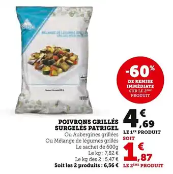 Super U POIVRONS GRILLÉS SURGELÉS PATRIGEL offre