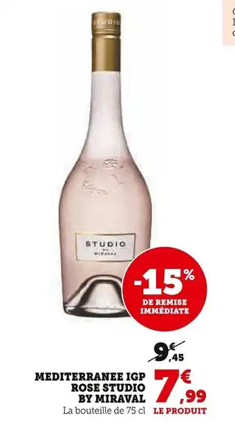 Super U MEDITERRANEE IGP ROSE STUDIO BY MIRAVAL offre
