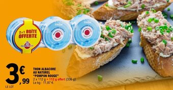E.Leclerc THON ALBACORE AU NATUREL "POMPON ROUGE" offre