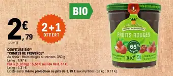 E.Leclerc CONFITURE BIO(¹) "COMTES DE PROVENCE" offre