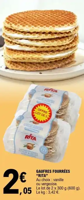 E.Leclerc GAUFRES FOURRÉES "RITA" offre
