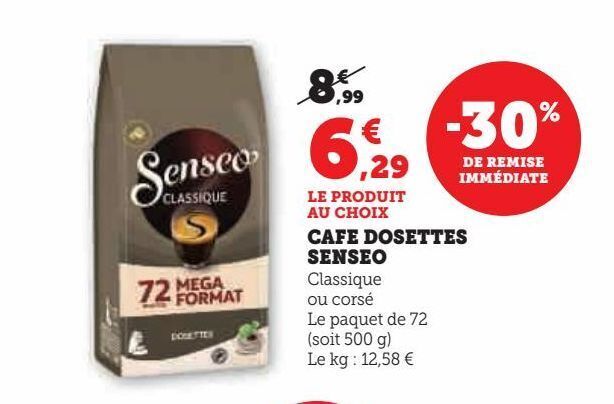 U Express Cafe dosettes  senseo offre