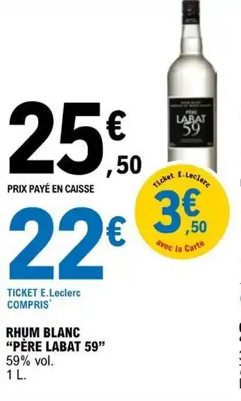 RHUM BLANC "PĂRE LABAT 59"