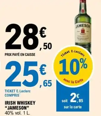 E.Leclerc IRISH WHISKEY "JAMESON" offre