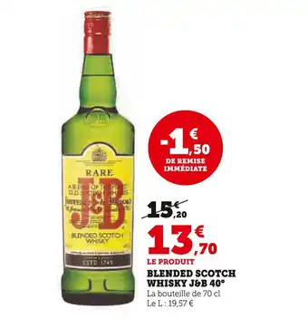 J&b blended scotch whisky 40°