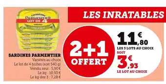 Super U Parmentier sardines offre