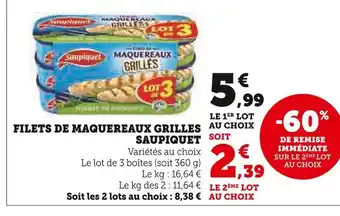 Saupiquet filets de maquereaux grilles