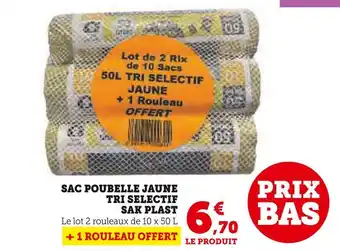 Super U Sac poubelle jaune tri selectif sak plast offre