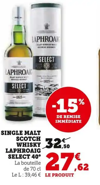 Laphroaig single malt scotch whisky select 40°
