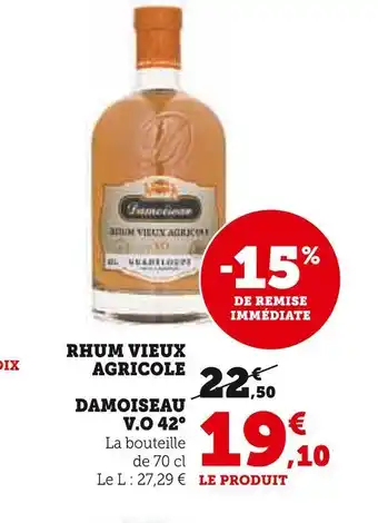 Damoiseau rhum vieux agricole v.o 42°