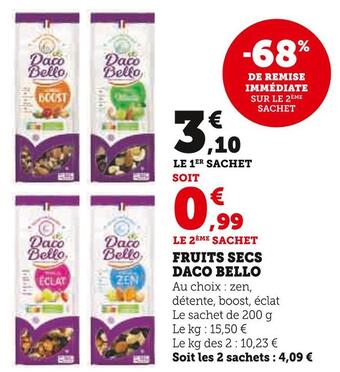 Super U Daco bello fruits secs offre