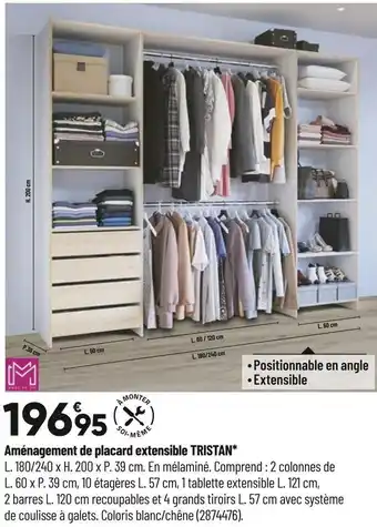 Bricorama Tristan aménagement de placard extensible offre
