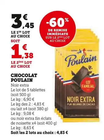 Super U Poulain chocolat offre
