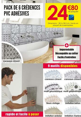 Décor Discount Pack de 6 crédences pvc adhésives offre