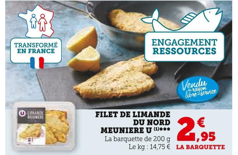 Super U U filet de limande du nord meuniere offre