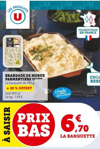 Super U U brandade de morue parmentiere offre