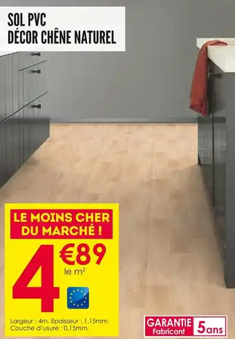 Décor Discount Sol pvc décor chêne naturel offre