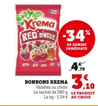Super U Krema bonbons offre