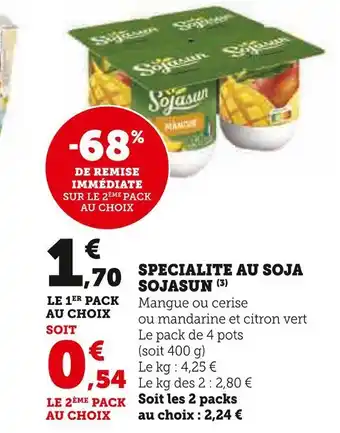 Super U Sojasun specialite au soja offre