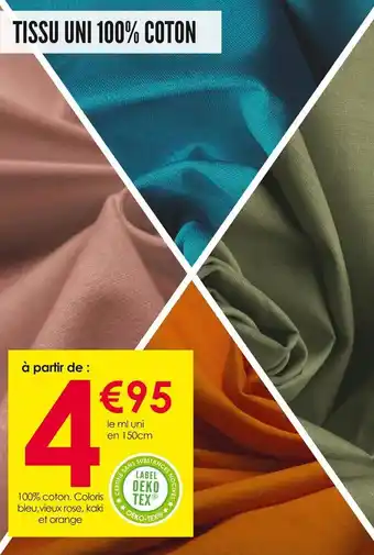Décor Discount Tissu uni 100% coton offre