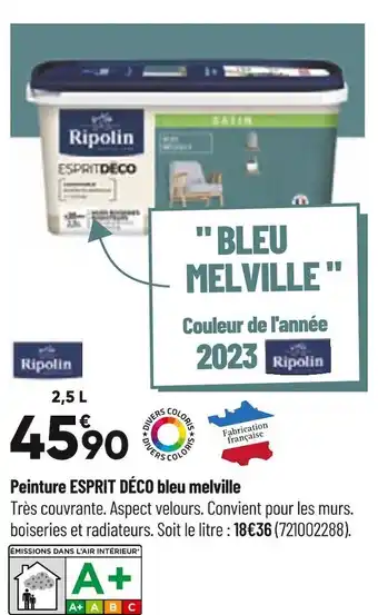 Ripolin peinture esprit déco bleu melville