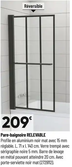 Pare-baignoire relevable