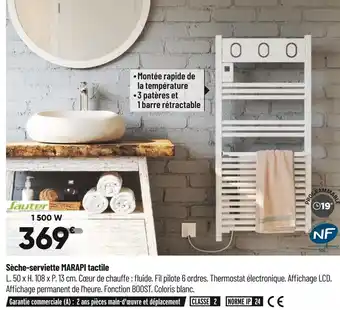 Sauter sĂšche-serviette marapi tactile