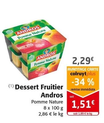 Colruyt Andros dessert fruitier offre