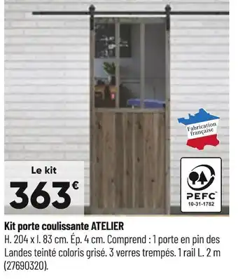 Bricorama Kit porte coulissante atelier offre