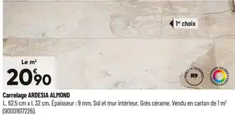 Bricorama Carrelage ardesia almond offre