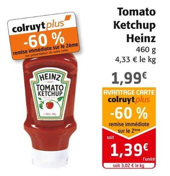 Colruyt Heinz tomato ketchup offre